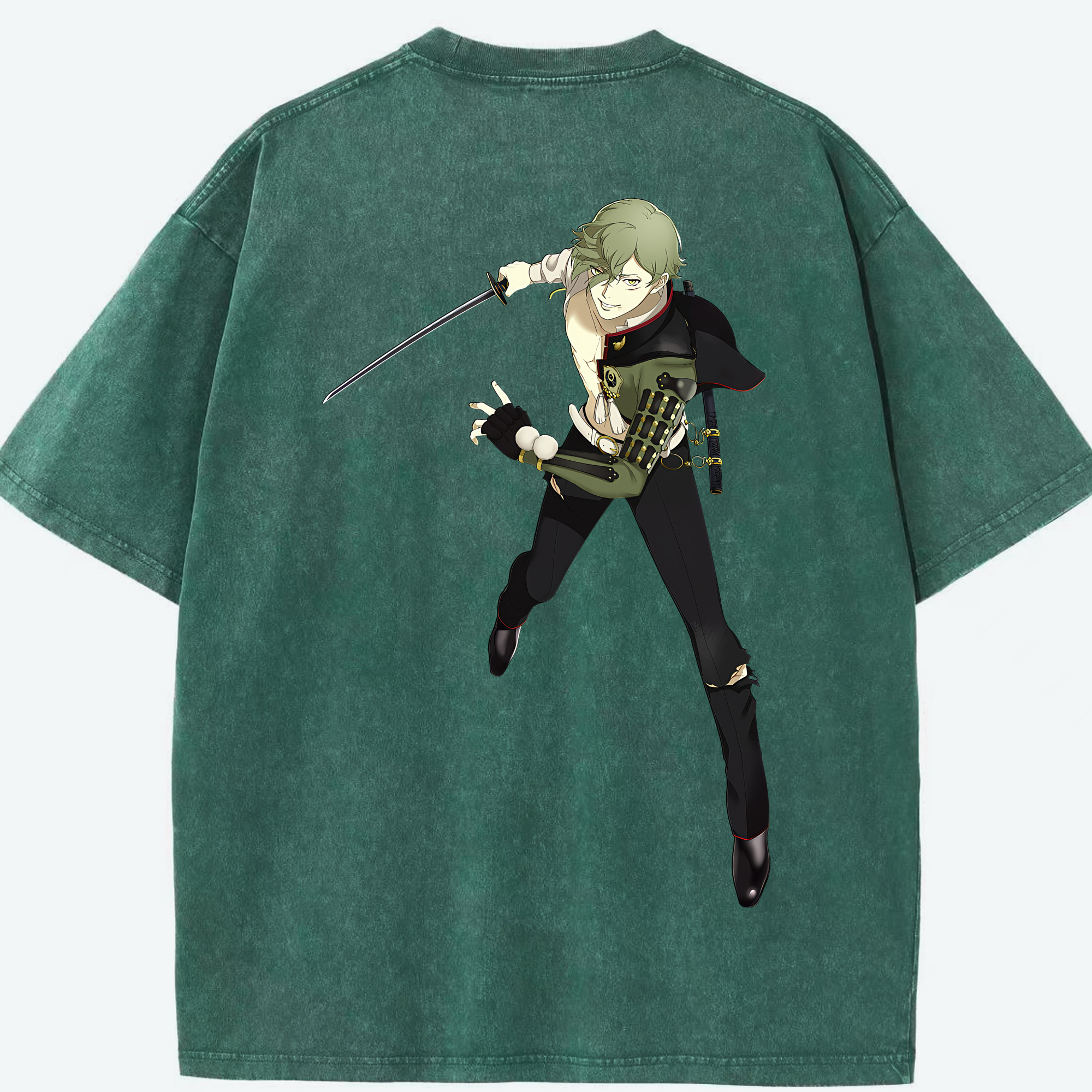 （画像用） 刀剣乱舞 Touken Ranbu 綿100% ヴィンテージ風 半袖Tシャツ（背面プリント）